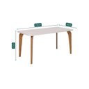 Ver imagem 3 de Mesa para Sala de Jantar 160cm com Vidro Papaia Marrom/Off White