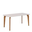 Ver imagem 2 de Mesa para Sala de Jantar 160cm com Vidro Papaia Marrom/Off White