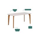 Ver imagem 4 de Mesa para Sala de Jantar 160cm com Vidro Papaia Marrom/Off White
