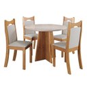 Ver imagem 2 de Conjunto de Jantar Mesa Redonda Stuart com 4 Cadeiras Dalas Yescasa Bege/Mel/Blonde/Marfim