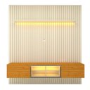 Ver imagem 2 de Estante e Home Theater Ripado para TV até 84 Polegadas 100% MDF 228,8cmx250cm Ripada 3 Portas com Led Nobre Luminare Bege Off White/Naturale