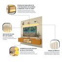Ver imagem 6 de Estante e Home Theater Ripado para TV até 84 Polegadas 100% MDF 228,8cmx250cm Ripada 3 Portas com Led Nobre Luminare Bege Off White/Naturale