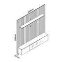 Ver imagem 3 de Estante e Home Theater Ripado para TV até 84 Polegadas 100% MDF 228,8cmx250cm Ripada 3 Portas com Led Nobre Luminare Bege Off White/Naturale