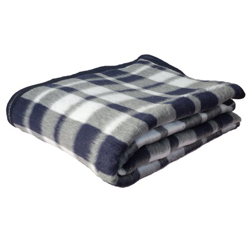 Cobertor Solteiro Boa Noite Xadrez Guaratingueta Azul Marinho