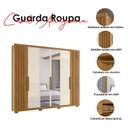 Ver imagem 6 de Guarda Roupa Casal Araguaia e Cômoda Lisboa Freijó Off White com Espelho - Moval