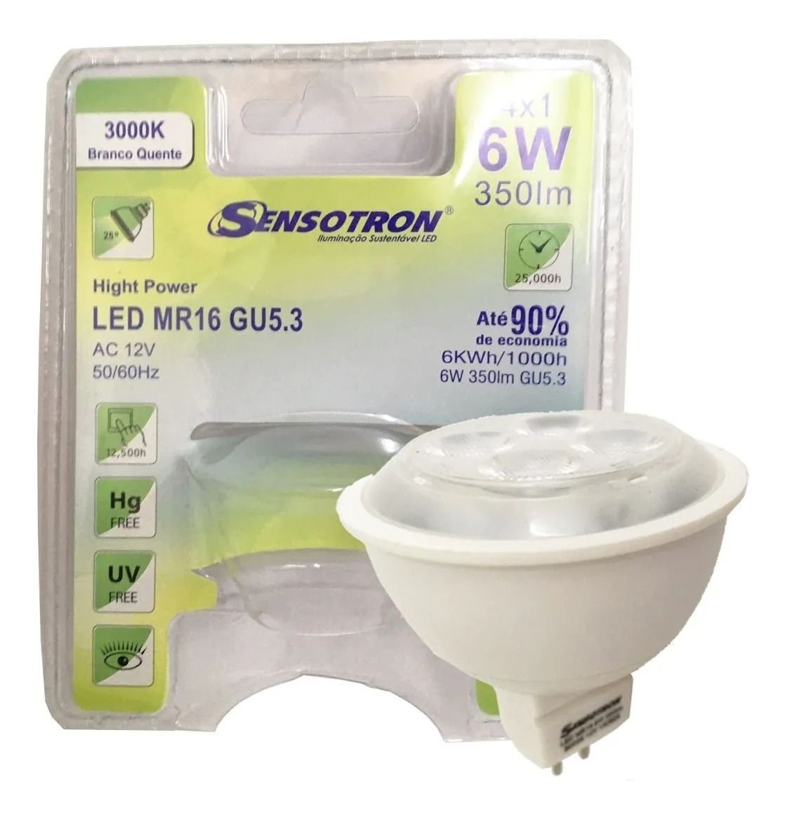 Lâmpada Power Led Dicróica Mr16 Gu5.3 6w 12v - 3