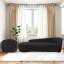 Ver imagem 1 de Kit Divã Recamier Orgânico França 250cm Lado Esquerdo e Poltrona Amore Bouclé