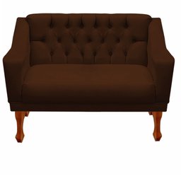 Jogo de Sofá Namoradeira + 02 Poltronas para Escritorio Recepção Grecia - Suede Marrom - 3