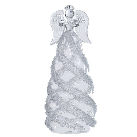 Enfeite Natal Anjo Transparente 16,4x6,8x6,8cm