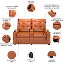 Ver imagem 3 de Poltrona do Papai Reclinável Mallie 2 Lugares Baú Usb Fh9 Pu Caramelo Brilho - Mpozenato