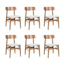 Ver imagem 1 de Kit 6 Cadeiras de Jantar Delta Estrutura Aço Carbono Laminado Natural com Estofado Linho Cru