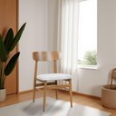 Ver imagem 3 de Kit 6 Cadeiras de Jantar Delta Estrutura Aço Carbono Laminado Natural com Estofado Linho Cru