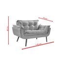 Ver imagem 4 de Poltrona Decorativa Sofá Namoradeira 2 Lugares Opalla Preto