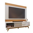 Ver imagem 2 de Rack com Painel para Tv até 75 Polegadas Bellaria 1 Porta 2 Gavetas Off White/freijo - Pnr Móveis