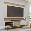 Ver imagem 1 de Rack com Painel para Tv até 75 Polegadas Bellaria 1 Porta 2 Gavetas Off White/freijo - Pnr Móveis