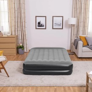 Colchão Inflável Queen Premium Preto C/ Bomba Embutida 127v