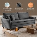Ver imagem 3 de Sofá Living 3 Lugares Berlim 185cm Bouclê Confortável Moderno Braço Fino Sala Apartamento Recepção:C