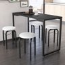 Conjunto Mesa de Cozinha Prattica Industrial 120cm com 4 Banquetas F02 Preto/Branco - Mpozenato - 1
