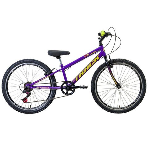 Bicicleta Axess Infantil Aro 24 Quadro Aço 7 Marchas Freio V-Brake Track & Bikes Roxo