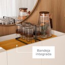 Ver imagem 6 de Buffet Aparador 4 Portas com Bandeja Integrada 149,5cm Pés em Dourado Cais Off White