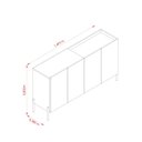Ver imagem 4 de Buffet Aparador 4 Portas com Bandeja Integrada 149,5cm Pés em Dourado Cais Off White