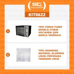 Forno Turbo Convec. Preto e Inox FCSB4E 220V + 4 Assadeiras - Venâncio - 4
