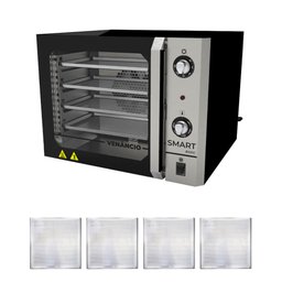 Forno Turbo Convec. Preto e Inox FCSB4E 220V + 4 Assadeiras - Venâncio - 3