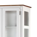 Ver imagem 3 de Cristaleira 2 Portas 3 Prateleiras Pés Luiz Xv Florença 10303 - Branco/imbuia