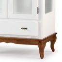 Ver imagem 4 de Cristaleira 2 Portas 3 Prateleiras Pés Luiz Xv Florença 10303 - Branco/imbuia