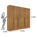 Ver imagem 2 de GUARDA ROUPA CASAL 6 PORTAS 8 GAVETAS SEVILLA TCIL