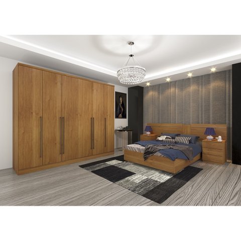 GUARDA ROUPA CASAL 6 PORTAS 8 GAVETAS SEVILLA TCIL