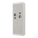 Ver imagem 2 de Guarda-roupa Infantil 62cm 2 Portas com Vidro e 2 Gavetas Pirulito Multimóveis Mp4466 Branco/off