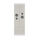 Ver imagem 3 de Guarda-roupa Infantil 62cm 2 Portas com Vidro e 2 Gavetas Pirulito Multimóveis Mp4466 Branco/off