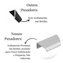 Ver imagem 4 de Kit 15 Puxador Port Gavet Móveis Cozinha Drop Alumínio 125mm - Prata