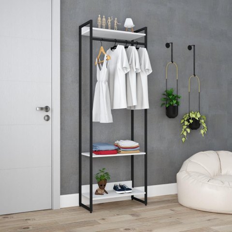 Estante Closet Arara c/03 Prateleiras Dynamica 60 cm Est.Preta