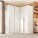 Ver imagem 1 de Guarda-Roupa Planejado de Canto 2 Peças 2 Portas com 2 Portas de Correr Jade CabeCasa MadeiraOriginals Branco/Fosco