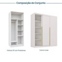 Ver imagem 4 de Guarda-Roupa Planejado de Canto 2 Peças 2 Portas com 2 Portas de Correr Jade CabeCasa MadeiraOriginals Branco/Fosco