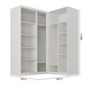 Ver imagem 3 de Guarda-Roupa Planejado de Canto 2 Peças 2 Portas com 2 Portas de Correr Jade CabeCasa MadeiraOriginals Branco/Fosco