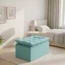 Ver imagem 1 de Puff Baú Opala Decorativo Organizador Quarto Infantil: Turquesa