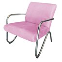 Ver imagem 5 de Kit Namoradeira + 2 Poltronas Decorativa Bela Suede Rosa Bebê Braço Cromado