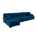 Ver mais imagens de Sofá Orlando 4.20x1.90m com Chaise, Retrátil e Reclinável - Azul