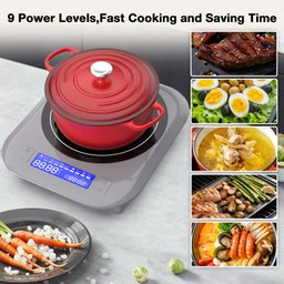 Vbgk Cooktop de Indução Portátil 1800w com 9 Níveis de Temperatura e Timer - 5