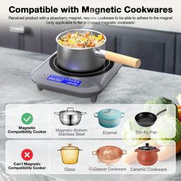 Vbgk Cooktop de Indução Portátil 1800w com 9 Níveis de Temperatura e Timer - 7