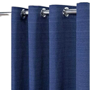 Ver imagem 1 de Cortina Rústica 300x250 Azul Marinho Ilhós Cromado Admirare