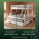 Ver imagem 3 de Cama Treliche Casal Solteiro Madeira Maciça 3 Gavetas:Branco