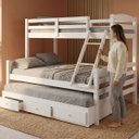 Ver imagem 4 de Cama Treliche Casal Solteiro Madeira Maciça 3 Gavetas:Branco