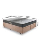 Ver imagem 2 de Cama Baú King 193x203 Linho Marrom com Dual Firm Espuma Ecoflex