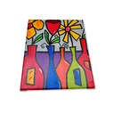Ver imagem 5 de Mini Quadro de Garrafas com Flores Pintado a Mão 30x25cm