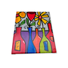Mini Quadro de Garrafas com Flores Pintado a Mão 30x25cm - 5