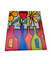 Ver imagem 5 de Mini Quadro de Garrafas com Flores Pintado a Mão 30x25cm